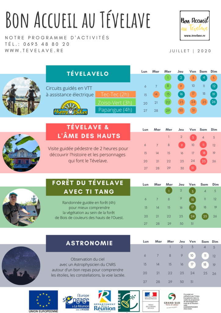 Programme d'activités de Juillet 2020 au Tévelave